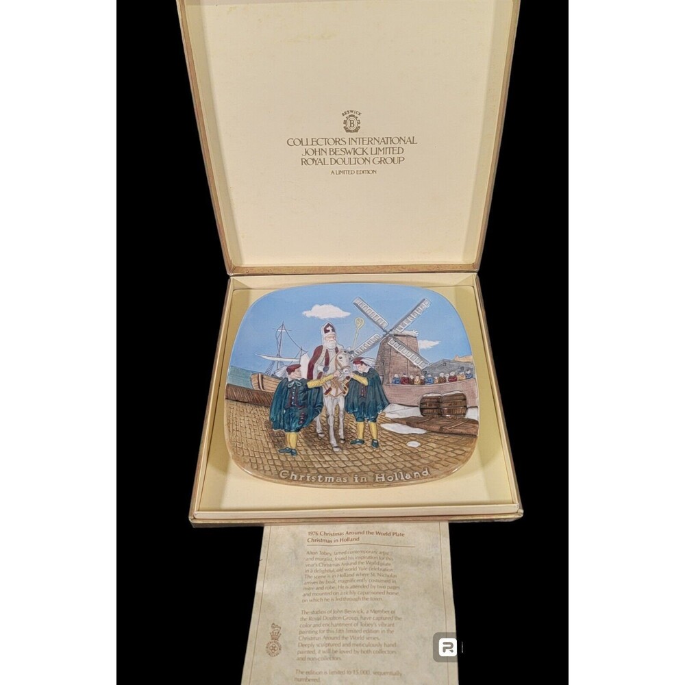 Royal Doulton John Beswick Ltd Christmas Around the World Plate HOLLAND - 1976